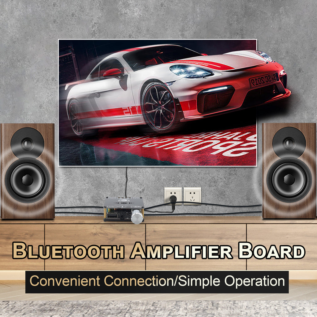 DAJUNGUO C50HS Bluetooth Amplifier Board TPA3116D2 HiFi Chip 12-24V DC Input,Support USB Sound Card/USB Flash Driver, AUX, Bluetooth Multiple Input Modes